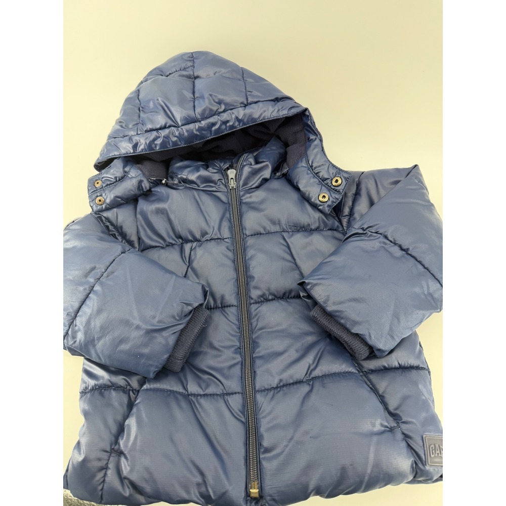 Baby Gap P.U.R.E. PrimaLoft Puffer Jacket 4T Navy Blue Recycled Detachable Hood